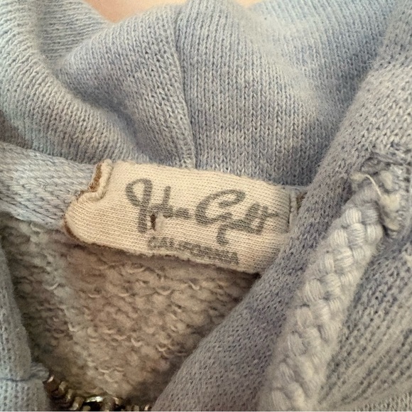 ❤️John Galt Light Blue Cropped Fitted Hoodie - Picture 3 of 7